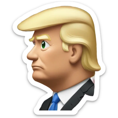 Donald trump looking at the American flag sticker