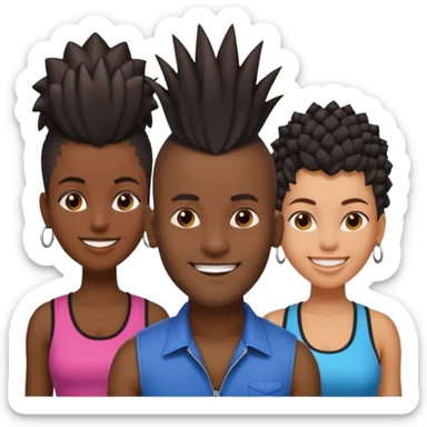 Black man with  Mohawk with black women  sticker
