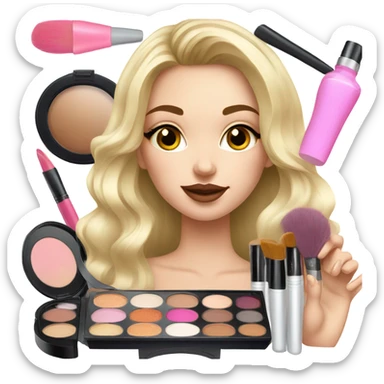 Makeup kit and white girl sticker