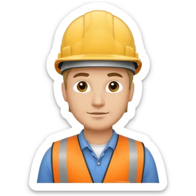 builder in a helmet sticker