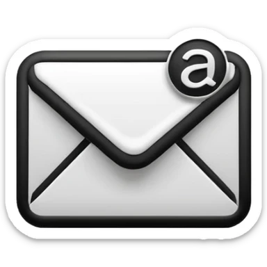 email emoji in black and white sticker
