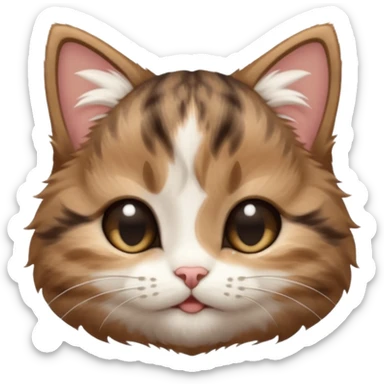 dark brown tabby and white kitten upside down with eyes closed sticker