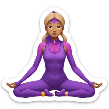 A woman with purple outfit bending backward in camel pose, mandala background, dreamy stars floating around. (your reference pose) sticker