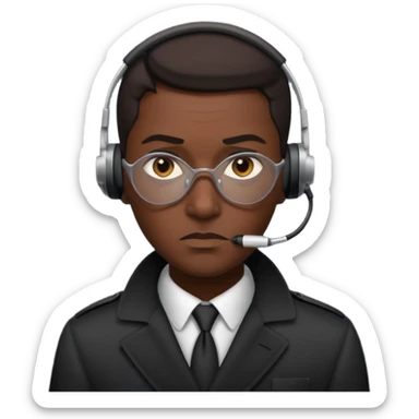 Spy with earpiece sticker