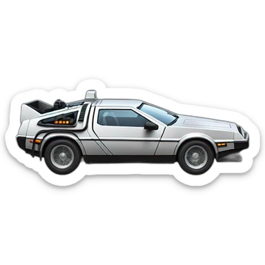 dolorean back in the the future sticker
