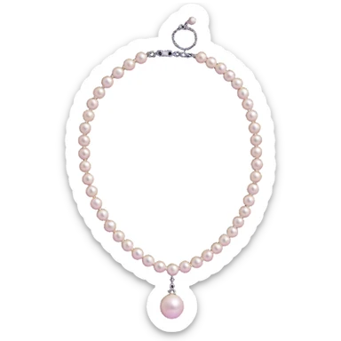 futuristic preppy accessory pack with smart pearl necklace and digital plaid pattern sticker