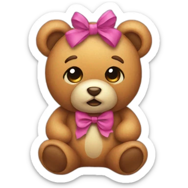 Teddy with bow sticker