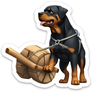 Rottweiler hauling something  sticker