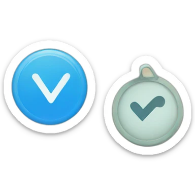 Circular blue verification badge with a checkmark inside it sticker