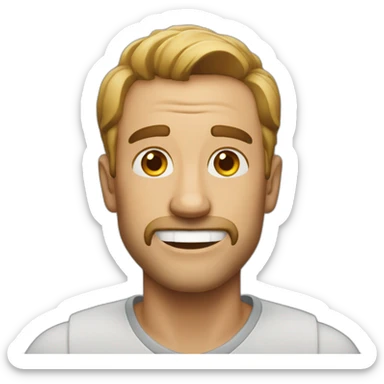 A man who is too much happy sticker