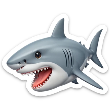 A shark with its tongue sticking out  sticker