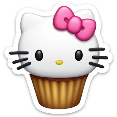 Hello kitty eat cupcake  sticker