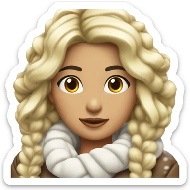 Chica morena vestida para la nieve  sticker