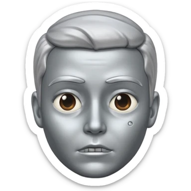 A portrait cast with tin sticker