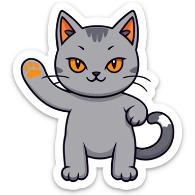 Cat flipping you off sticker