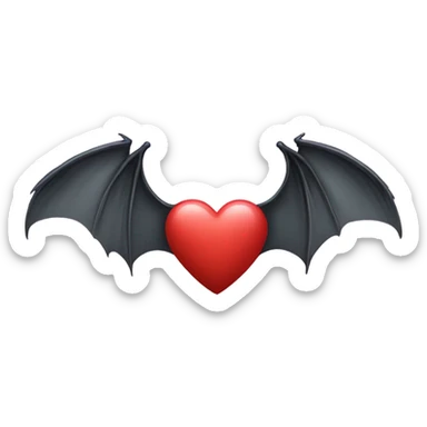 Heart with bat wings sticker