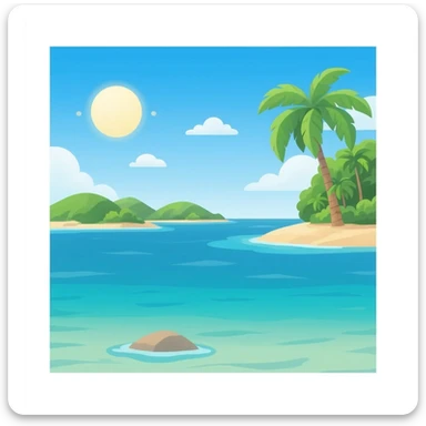Island with beautiful sea sticker