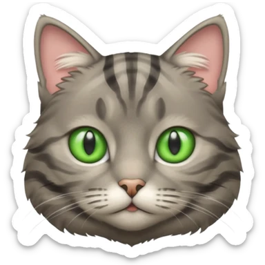Grey tabby cat sticker