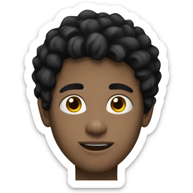 Teen boy with white skin and black hair sticker