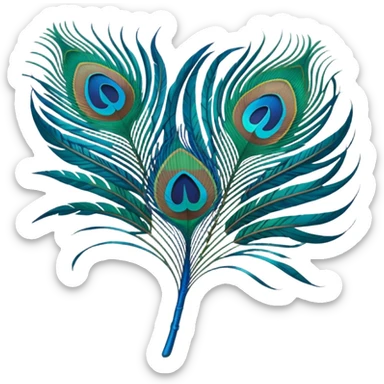 Peacock feather sticker