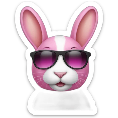 pink+rabbit wearing sunglasses sticker