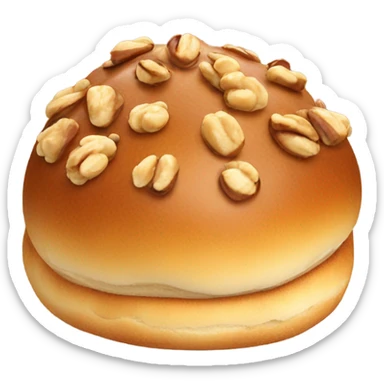 Round brioche with toasted hazelnuts on top sticker