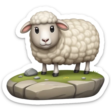 Rocher et un mouton sticker