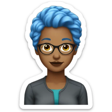 Blue haired feminist sticker