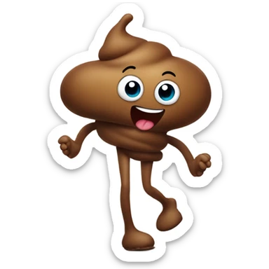 Poop walking sticker