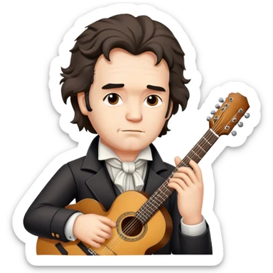 Beethoven and guitar sticker