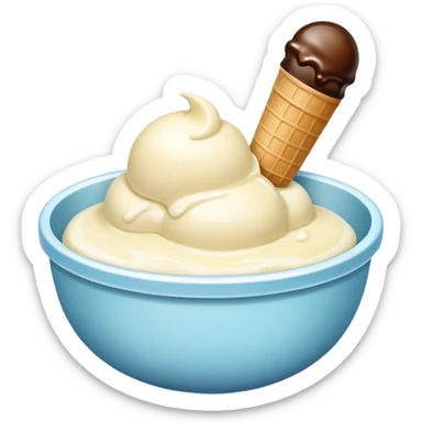 icecream in bowl sticker
