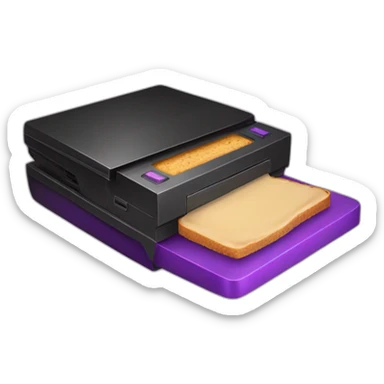 VHS player with peanut butter and jelly sandwich inserted sticker