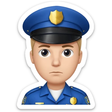 Police man wearing Blue uniform sticker