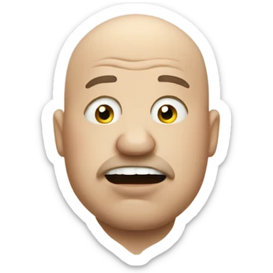 fat bald man with bad breath sticker
