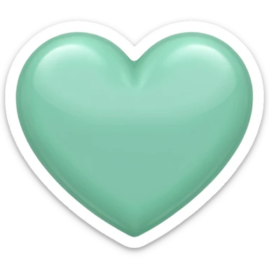 Mint green heart sticker