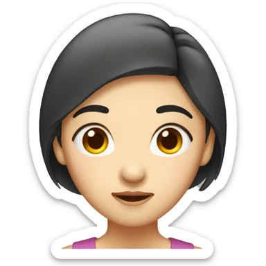 Asian woman with eye bags  sticker