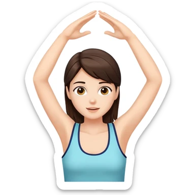 Brunette girl in tank top raising hands above her head sticker
