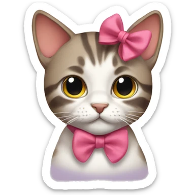 Cat with bow sticker