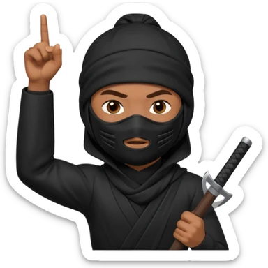 Crea un memoji con este emoji 🥷🏽 y este👈🏽 sticker