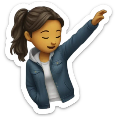 girl doing a dab sticker