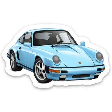 light blue Porsche 911  sticker