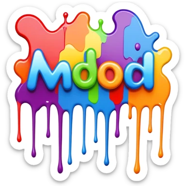 Graffiti the word mod with drippy paint  sticker