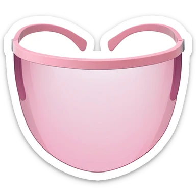 ultra minimalist pink tinted shield visor glasses, extremely simple clean lines, one piece lens, no details sticker