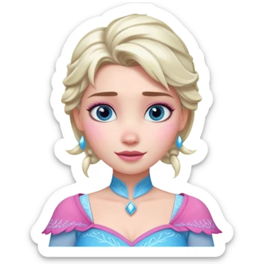 Elsa Frozen with blue and pink pastel outfit sticker