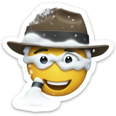 Snow blowing happy face sticker