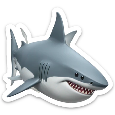 Shark driving a boat  sticker