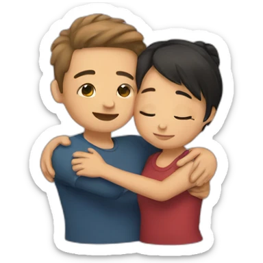 hug cute mixed gender sticker