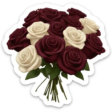 bouquet of burgundy roses  sticker