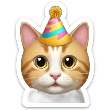 cat with birthday hat emoji sticker