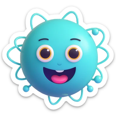 Uranus planet emoji with a quirky, surprised face, blue-green hues, dynamic rings, and electric sparks, embodying unexpected change and unconventional thinking sticker